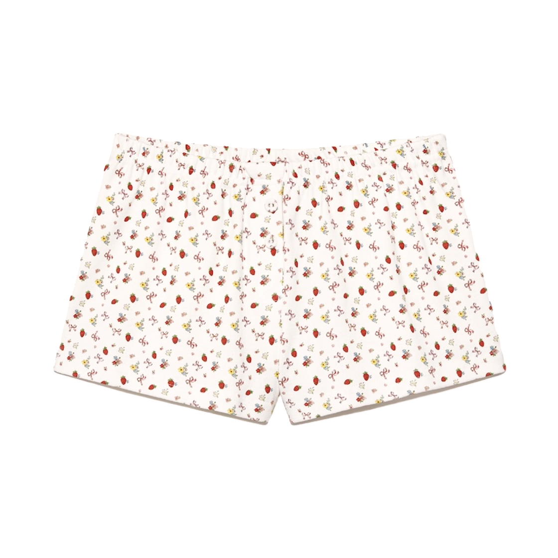(W) 글로니 와일드 버튼 쇼츠 스트로베리 보우((W) Glowny Wild Button Shorts Strawberry Bow) - 1
