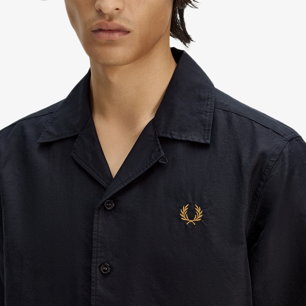 프레드페리 리넨 블렌드 리비어 칼라 셔츠 블랙(Fred Perry Linen Blend Revere Collar Shirt Black) - 4
