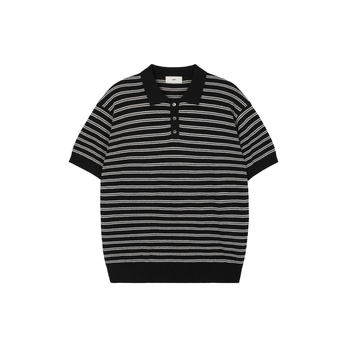 티엔지티 스트라이프 폴로 워셔블 니트 블랙(TNGT Striped Polo Washable Knit Black)