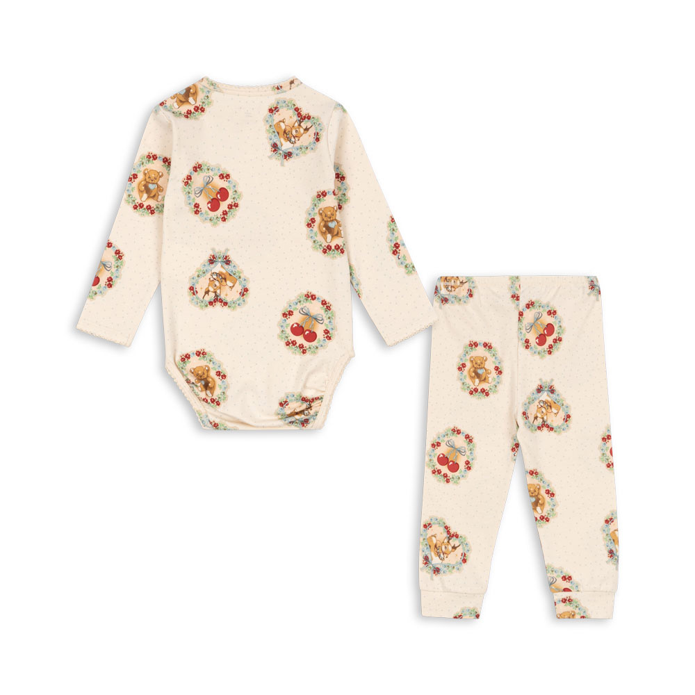 콩제슬래드 베이직 바디수트 팬츠 세트 디어(Konges Sløjd Basic Body Pants Set Gots Deer Diary) - 2