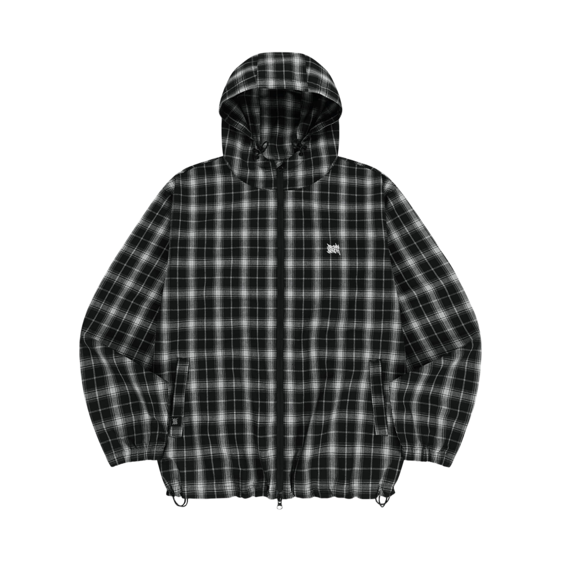BLMMJK007BK Brownbreath Check Tag Hood Zip Up Shirts Black