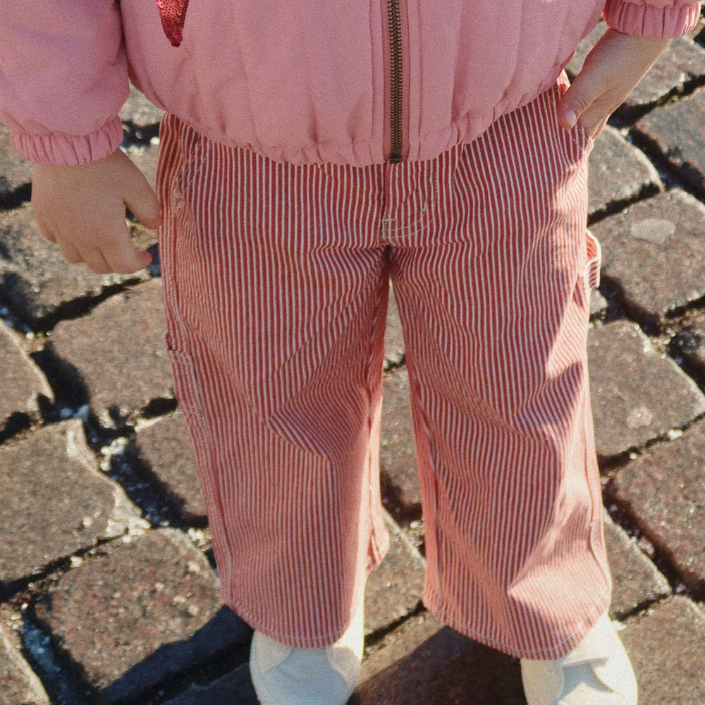 콩제슬래드 룩 팬츠 루즈(Konges Sløjd Luc Pants Gots Milk Rouge Stripe) - 3