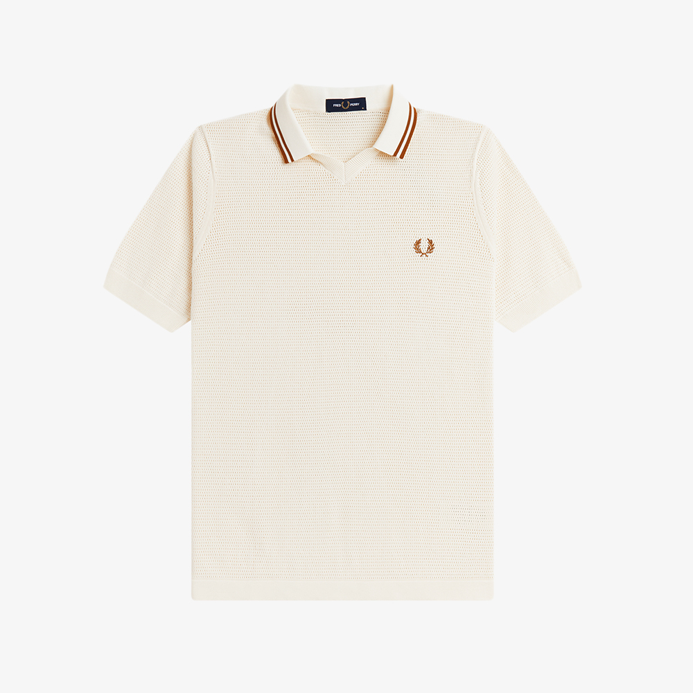 프레드페리 포인텔 니트 셔츠 에크루(Fred Perry Pointelle Knitted Shirt Ecru) - 5