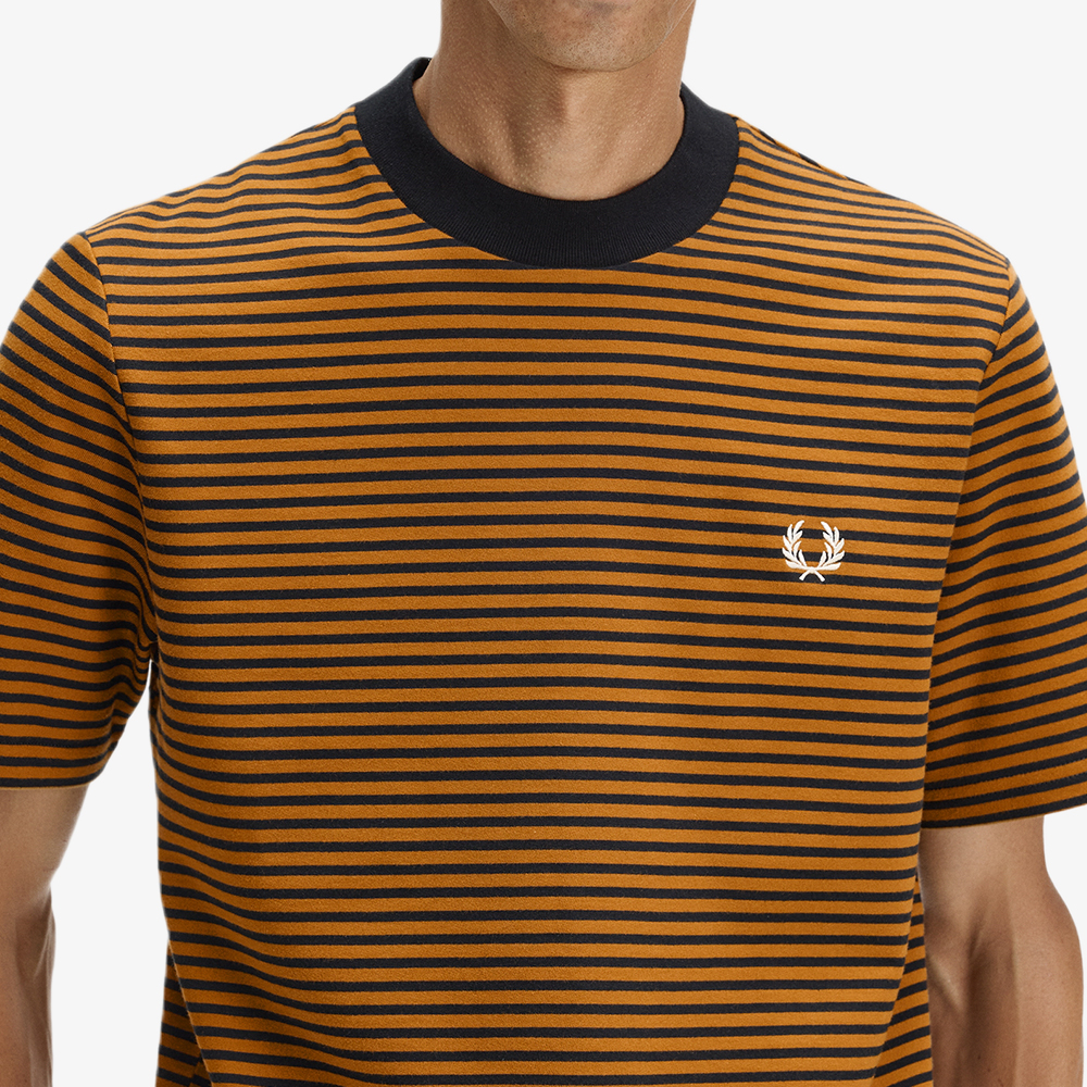 프레드페리 파인 스트라이프 헤비웨이트 티셔츠 블랙(Fred Perry Fine Stripe Heavy Weight T-Shirt Black) - 4