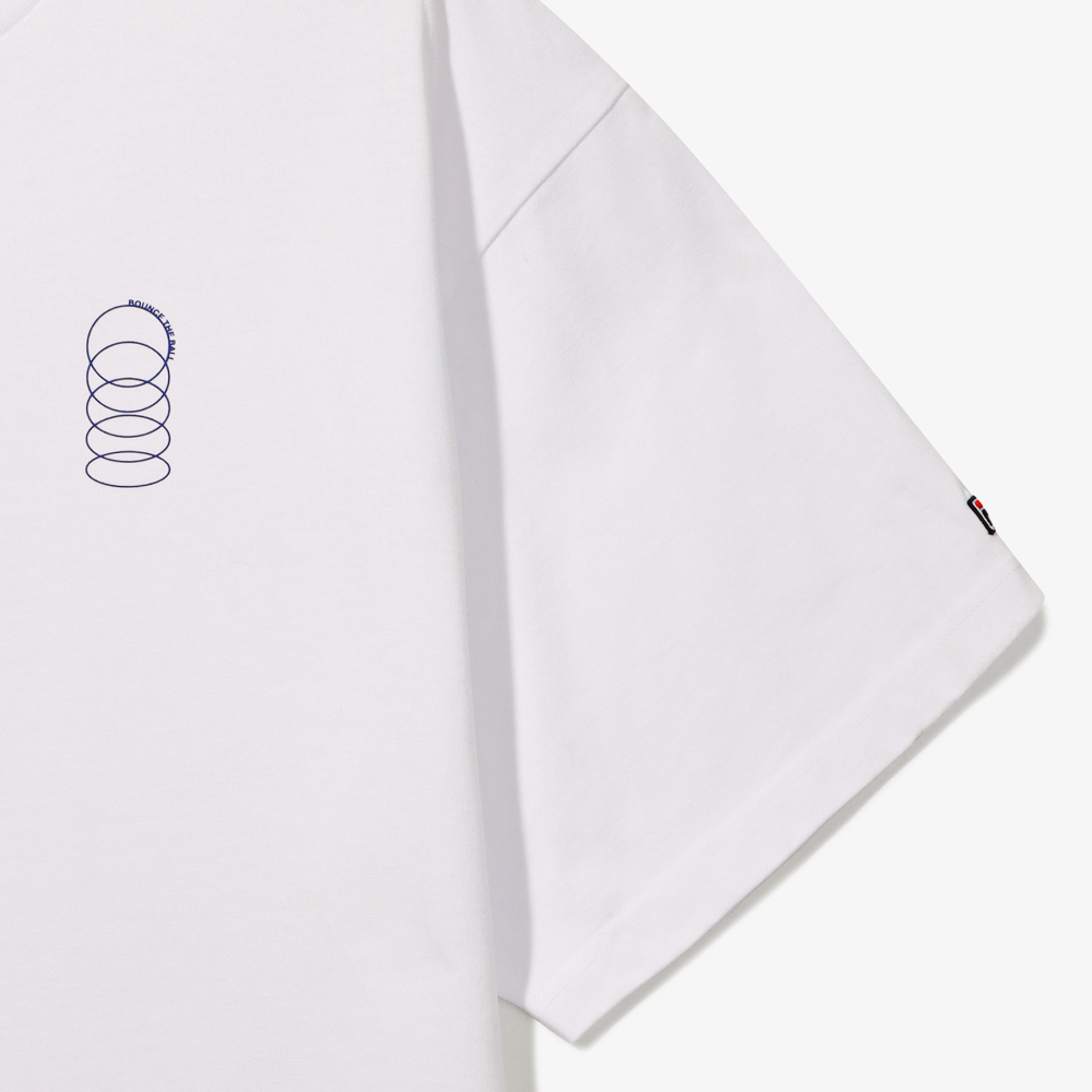 [6% 적립] 휠라 HERITAGE COLLECTION 바운스 스몰 그래픽 반팔티 화이트([6% 적립] FILA HERITAGE COLLECTION Bounce The Ball Boxy T-Shirt White) - 5