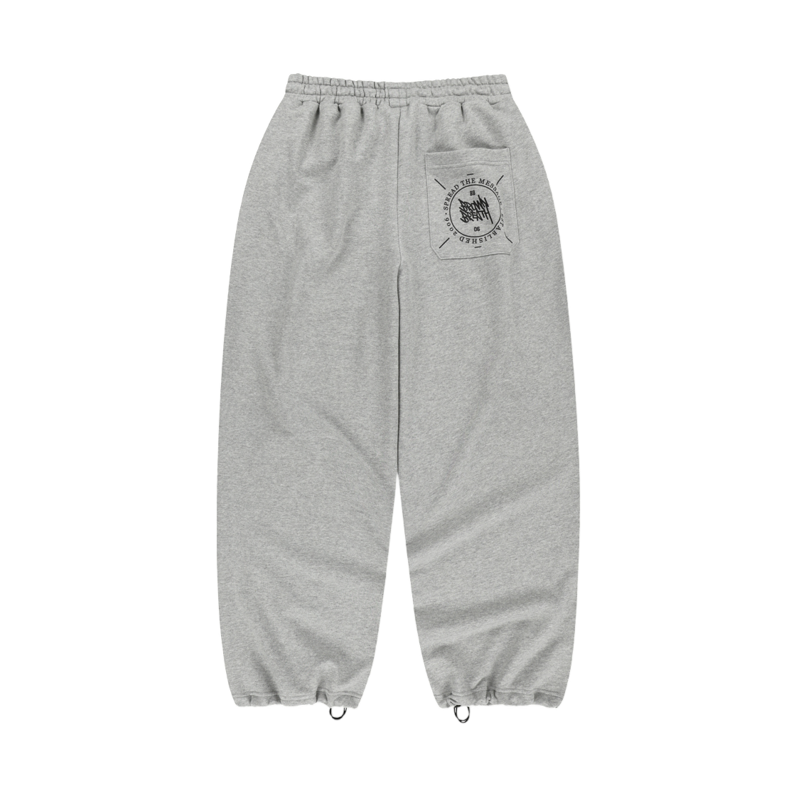 BLSMPLN01MG Brownbreath Stamp Tag Wide Sweatpants Melange Grey