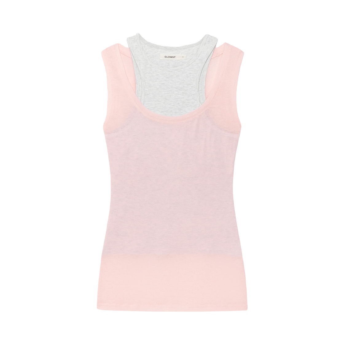 - (W) Glowny Soft Layered Scoop Top Pink