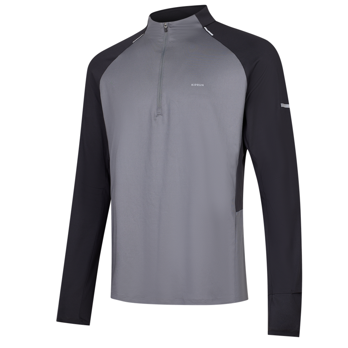 데카트론 남성 하프집 러닝 긴팔 티 런 드라이 500 카본 그레이(DECATHLON Men’s Half-Zip Running Long-Sleeved T-Shirt Run Dry 500 Carbon Grey)