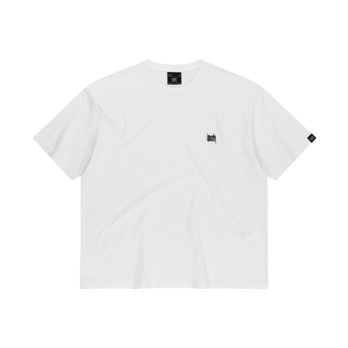 BLMMSTN03WT Brownbreath Crop Tag T-Shirt White