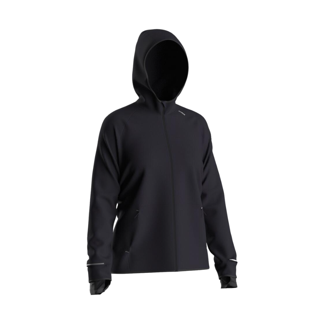 8851229 DECATHLON Women’s Running Jacket Run Warm 500 Smoke Black