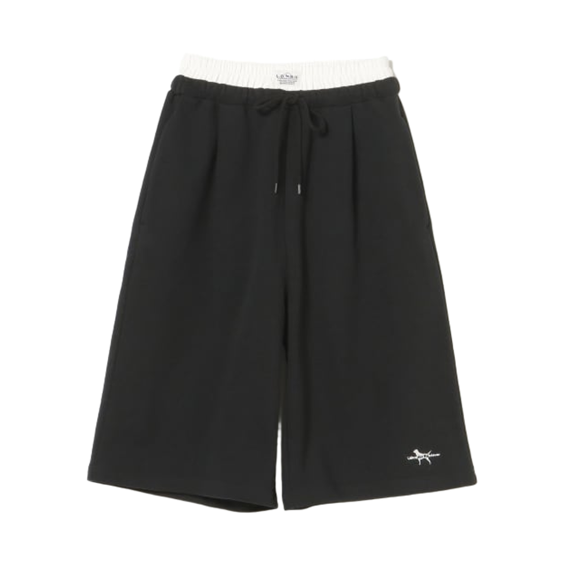 (W) 빔즈 하트 x 래브라도 리트리버 스웨트 버뮤다 쇼츠 블랙((W) Beams Heart x Labrador Retriever Sweat Bermuda Shorts Black)