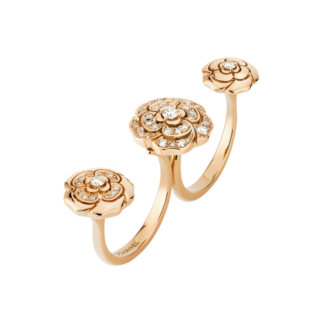 샤넬 엑스트레 드 까멜리아 트랜스포머블 링 & 18K 핑크 골드 다이아몬드(Chanel Extrait De Camelia Transformable Ring & 18K Pink Gold Diamonds) - 1