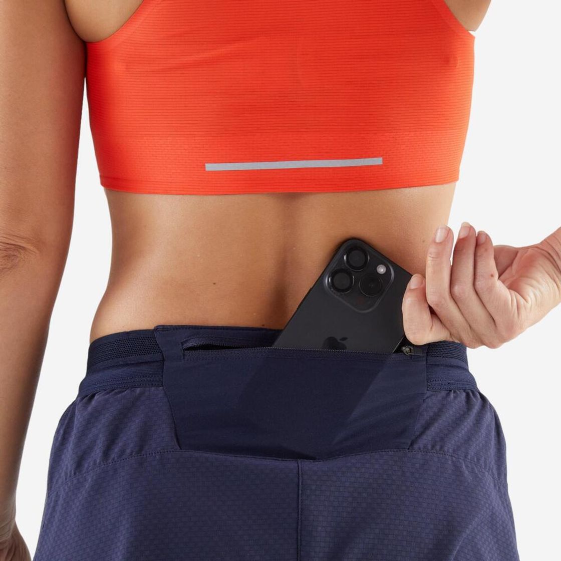 데카트론 여성 3인치 러닝 경량 쇼츠 런 900 브리프 내장 아스팔트 블루(DECATHLON Women’s 3-inch Running Lightweight Shorts Run 900 With Briefs Asphalt Blue) - 4