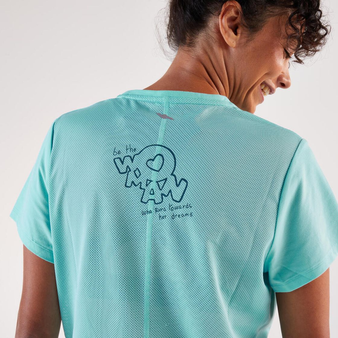 데카트론 여성 러닝 반팔 티 런 드라이 500 라군 블루(DECATHLON Women's Running Short-Sleeved T-Shirt Run Dry 500 Lagoon Blue) - 5