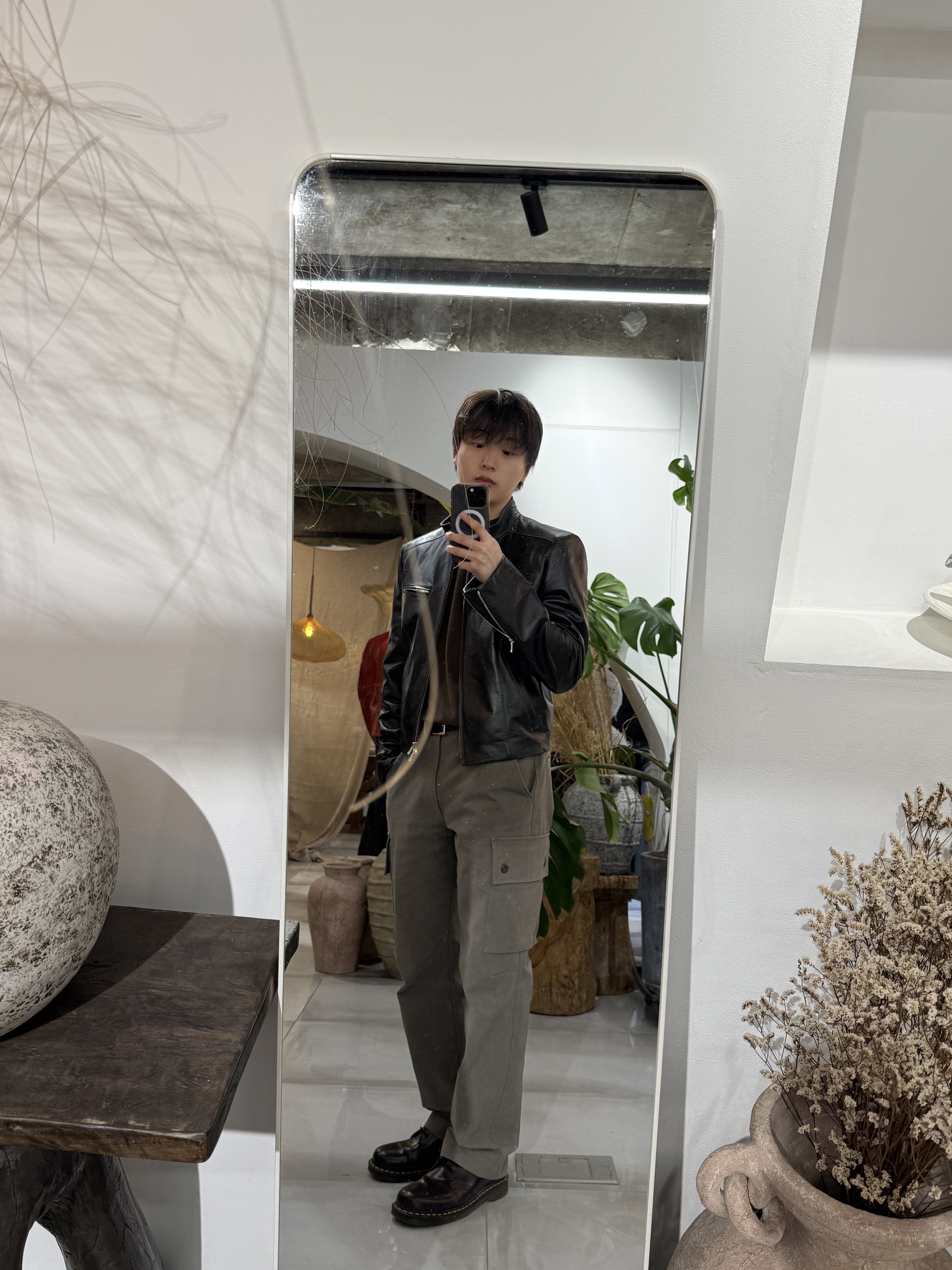 Dr. Martens 1461 Smooth Leather Burgundy 착용 스타일 - 2