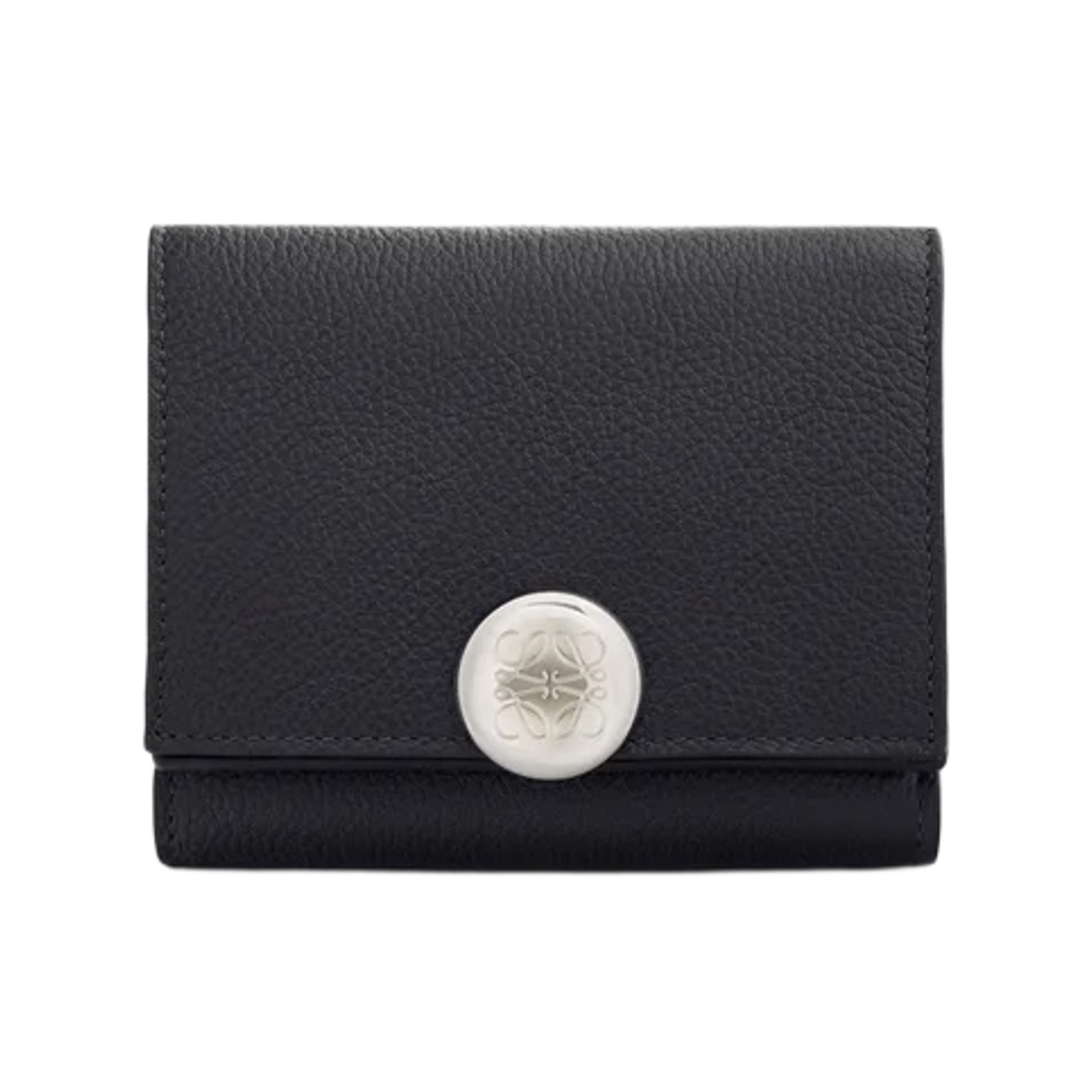 로에베 페블 그레인 카프스킨 페블 트라이폴드 월렛 블랙(Loewe Pebble Trifold Wallet in Pebble Grain Calfskin Black)