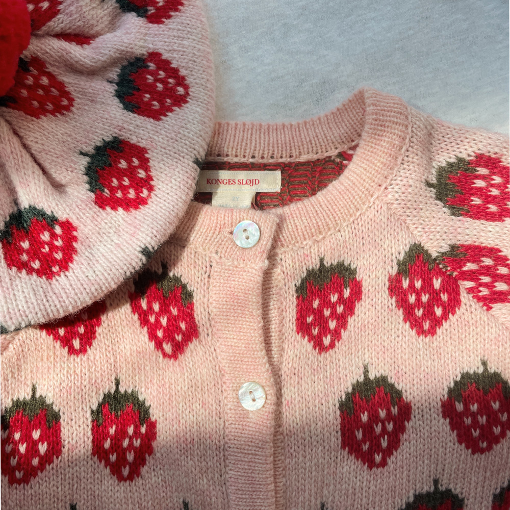 콩제슬래드 벨로우 니트 가디건 스트로베리(Konges Sløjd Belou Knit Cardigan Strawberry) - 3