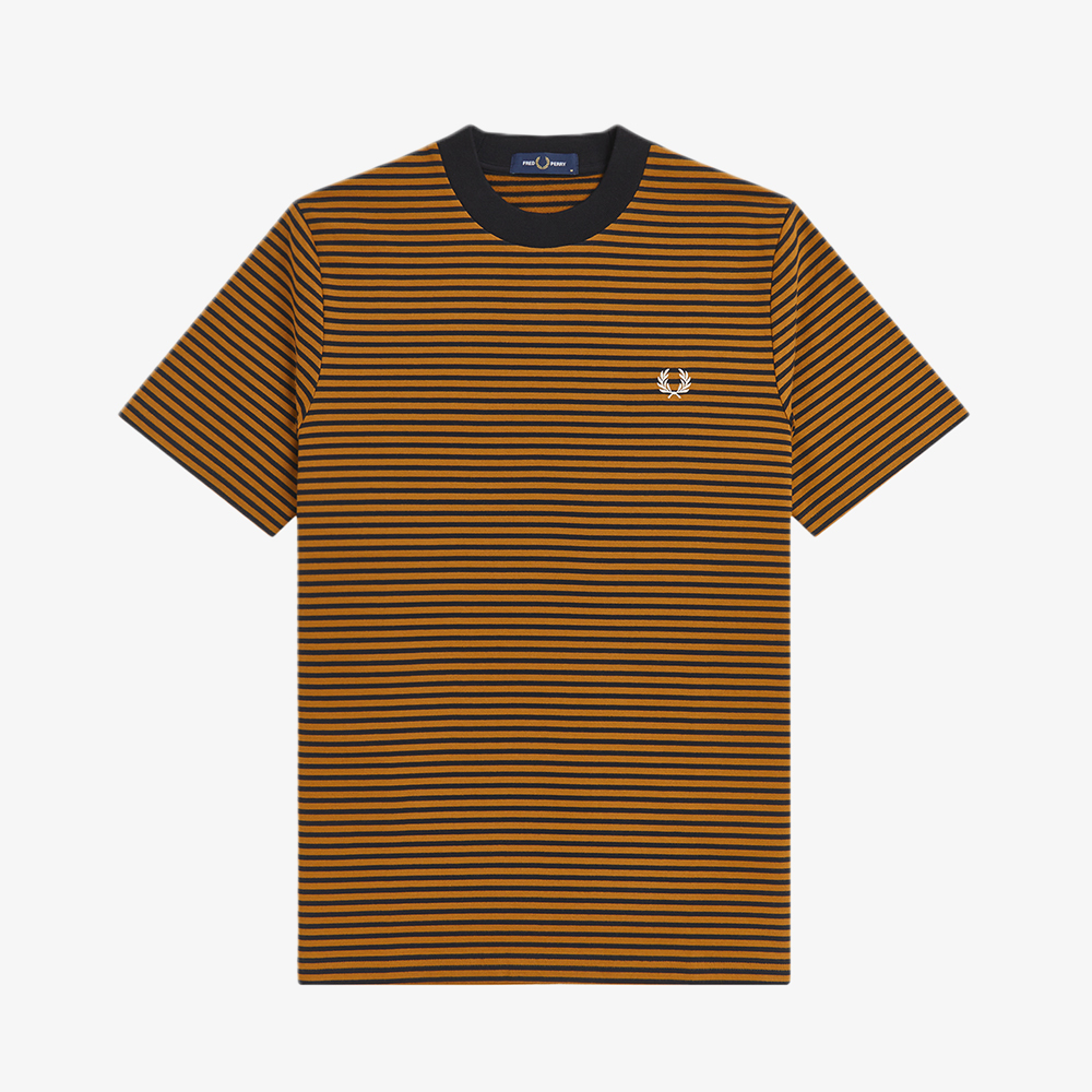 프레드페리 파인 스트라이프 헤비웨이트 티셔츠 블랙(Fred Perry Fine Stripe Heavy Weight T-Shirt Black) - 5