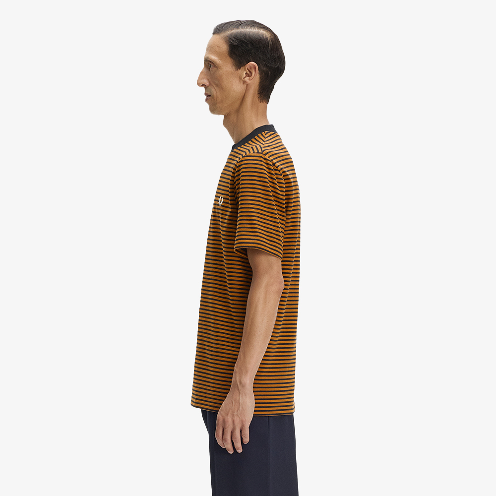 프레드페리 파인 스트라이프 헤비웨이트 티셔츠 블랙(Fred Perry Fine Stripe Heavy Weight T-Shirt Black) - 2