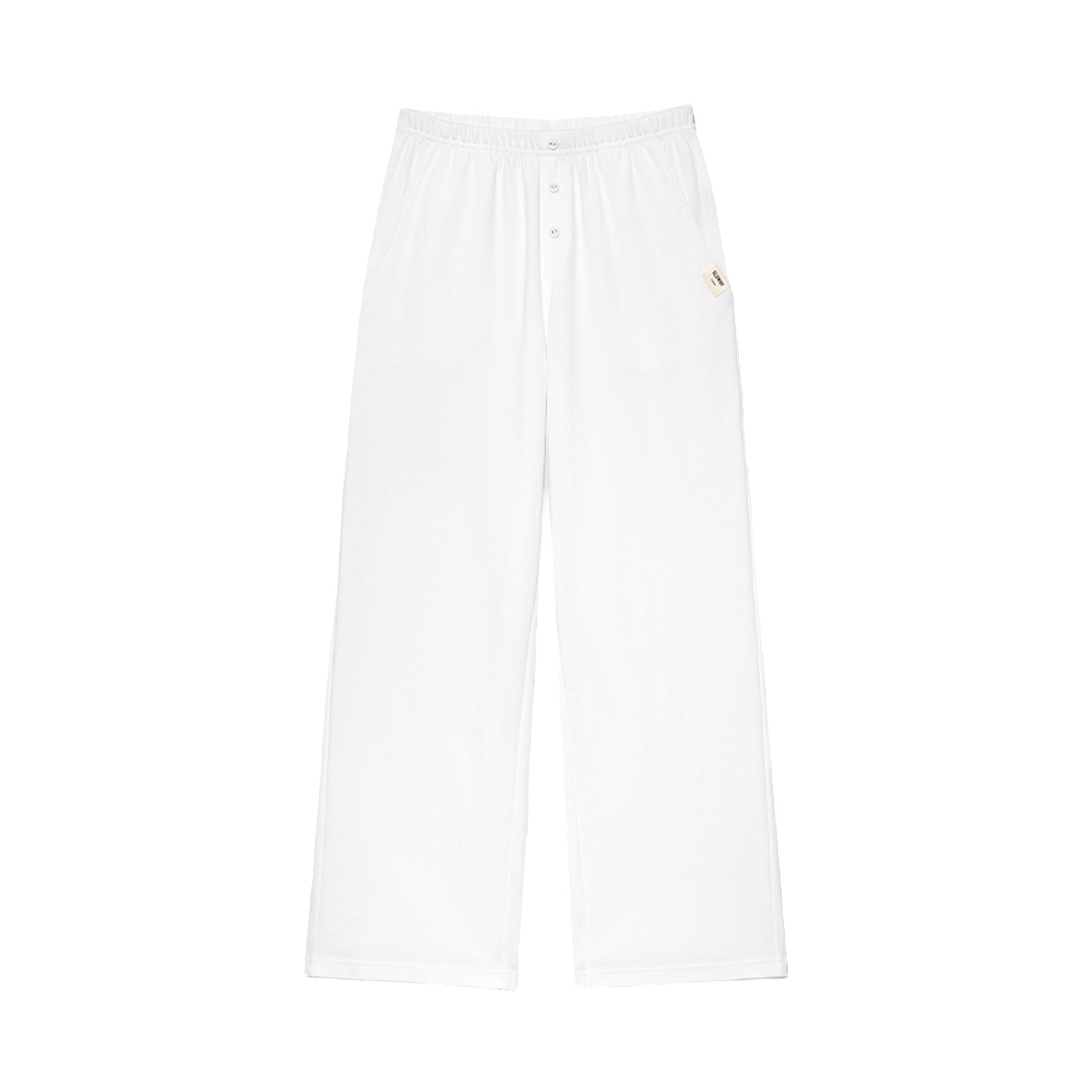 (W) 글로니 G 버튼 플라이 팬츠 화이트((W) Glowny G Button Fly Pants White)