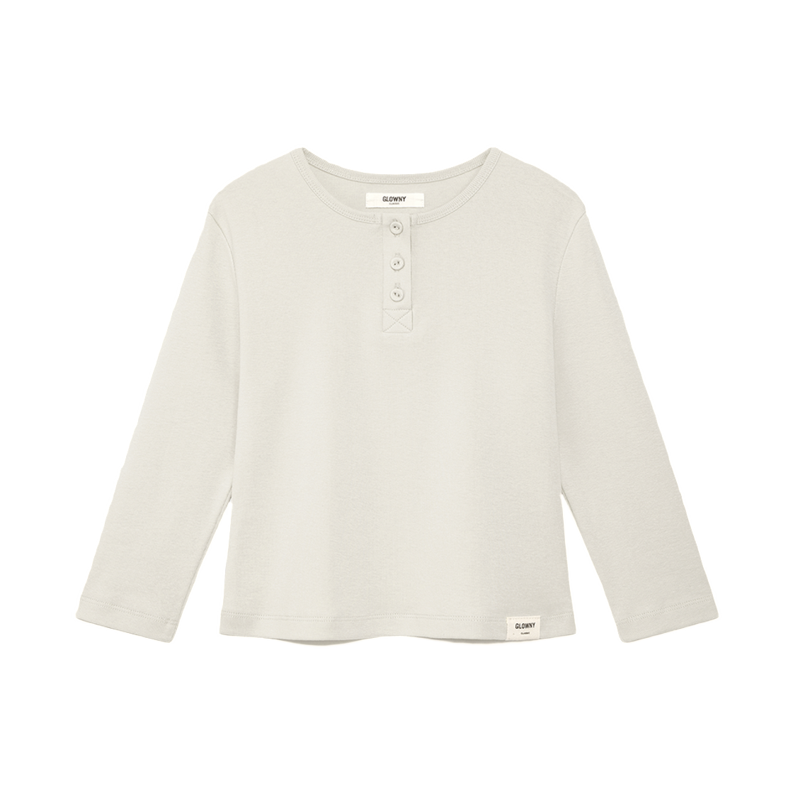 (W) 글로니 3/4 버튼 플라이 티셔츠 마쉬멜로우((W) Glowny 3/4 Button Fly T-Shirt Marshmallow)