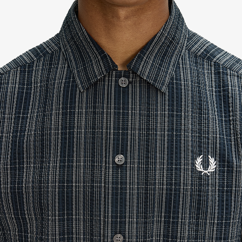 프레드페리 시어서커 체크 셔츠 네이비(Fred Perry Seersucker Check Shirt Navy) - 4