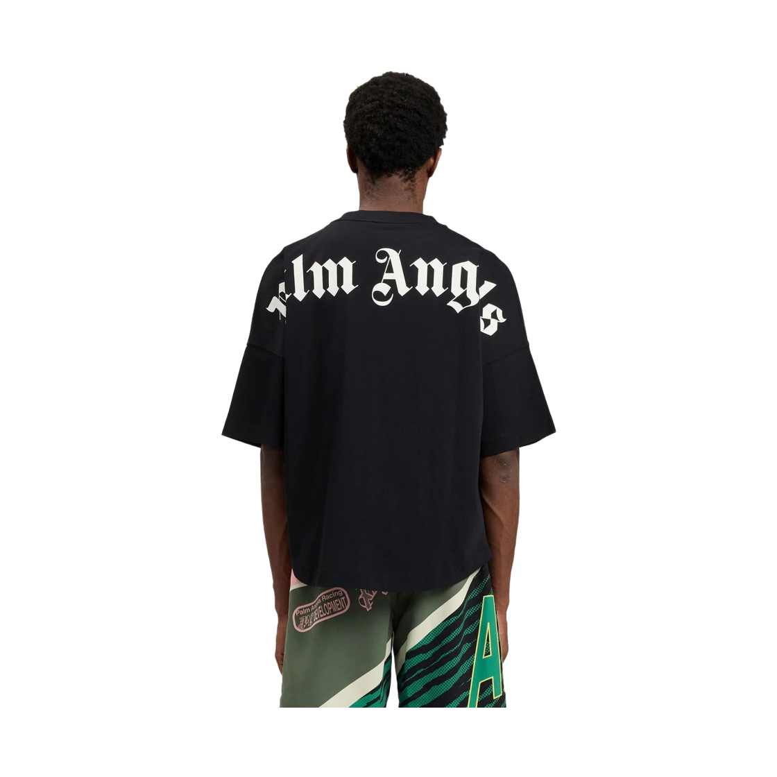 팜엔젤스 클래식 로고 로고 오버 티셔츠 - 블랙 오프 화이트(Palm Angels Classic Logo Logo Over Tee - Black Off White) - 4