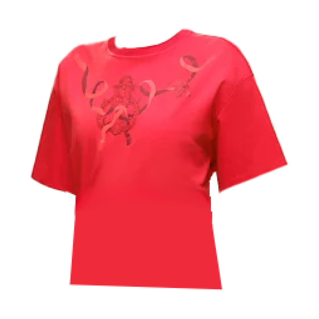 (W) 에르메스 프린티드 박시 티셔츠 루즈 아마존((W) Hermes Printed Boxy T-Shirt Rouge Amazon)