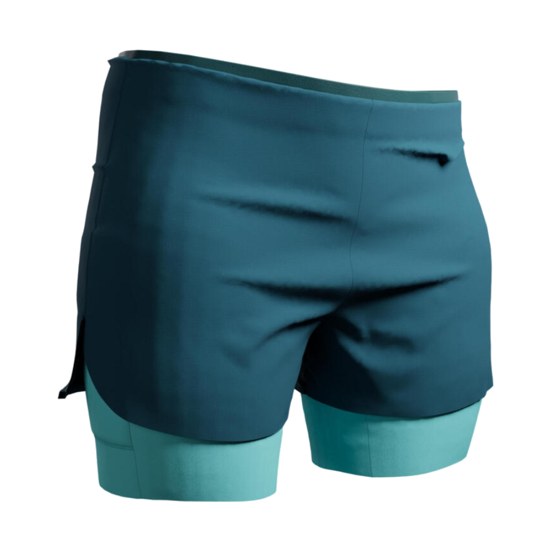 데카트론 여성 3인치 러닝 투인원 쇼츠 런 500 틸 블루(DECATHLON Women's 3-inch Running 2-in-1 Shorts Run 500 Teal Blue)