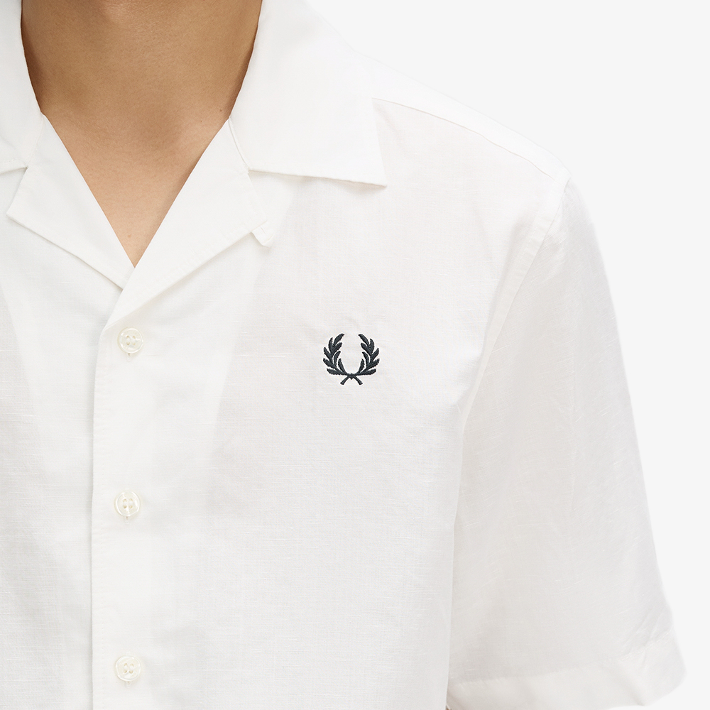 프레드페리 리넨 블렌드 리비어 칼라 셔츠 스노우 화이트(Fred Perry Linen Blend Revere Collar Shirt Snow White) - 4