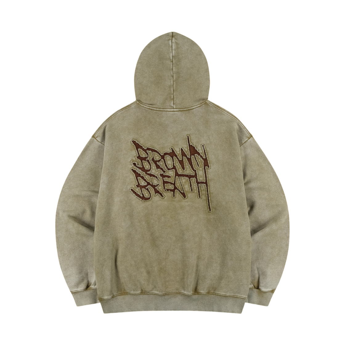 BLSMHD003BE Brownbreath Washed Tag Hoodie Beige