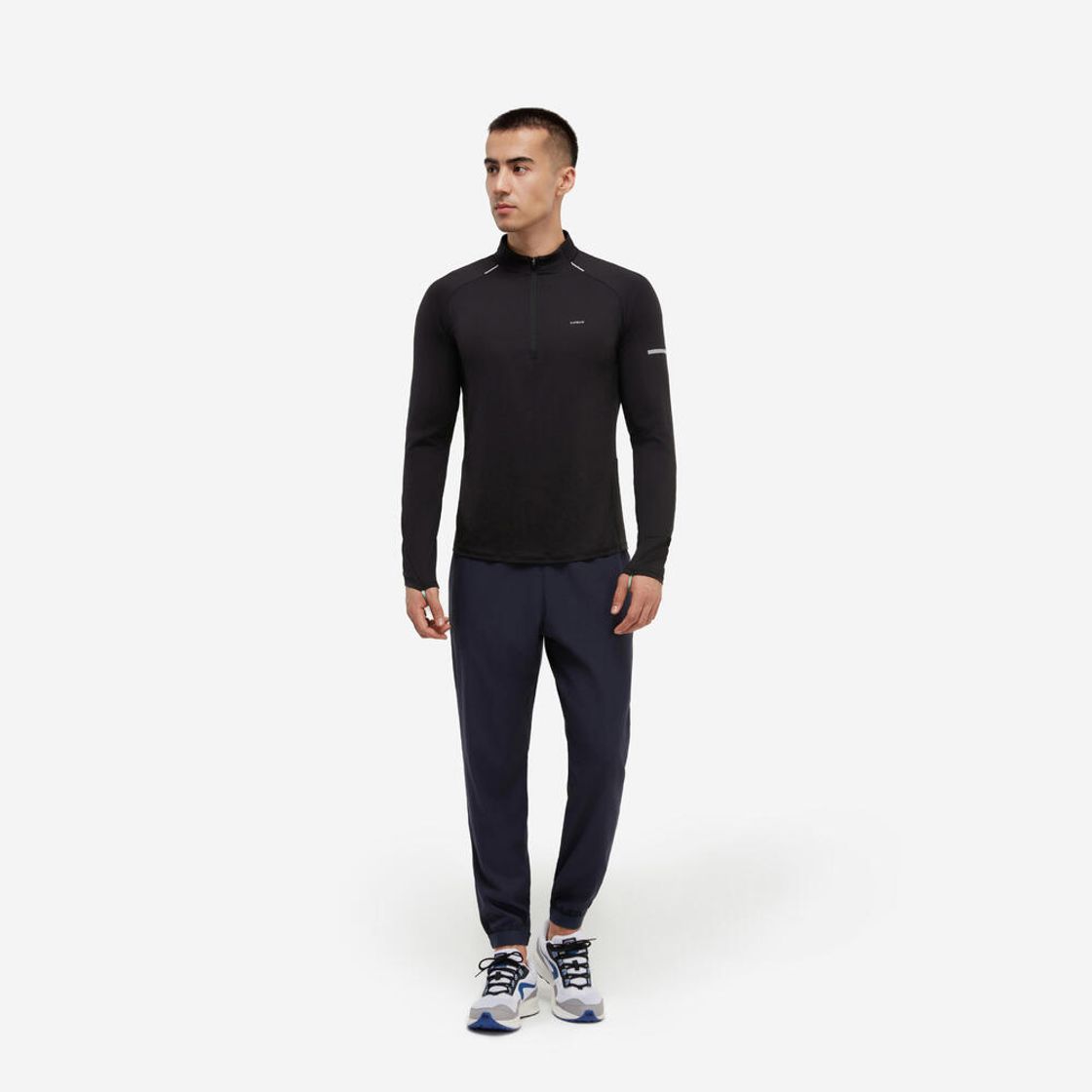 데카트론 남성 하프집 러닝 긴팔 티 런 드라이 500 스모크 블랙(DECATHLON Men's Half-Zip Running Long-Sleeved T-Shirt Run Dry 500 Smoke Black) - 4