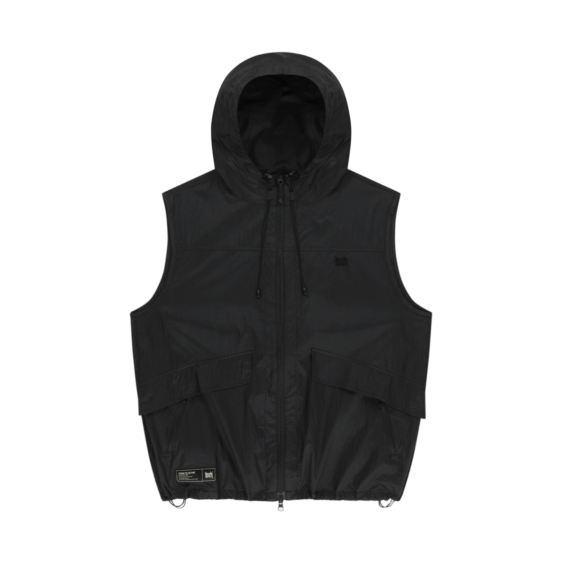 BLMMVTB01BK Brownbreath Nylon Washer Hooded Vest Black