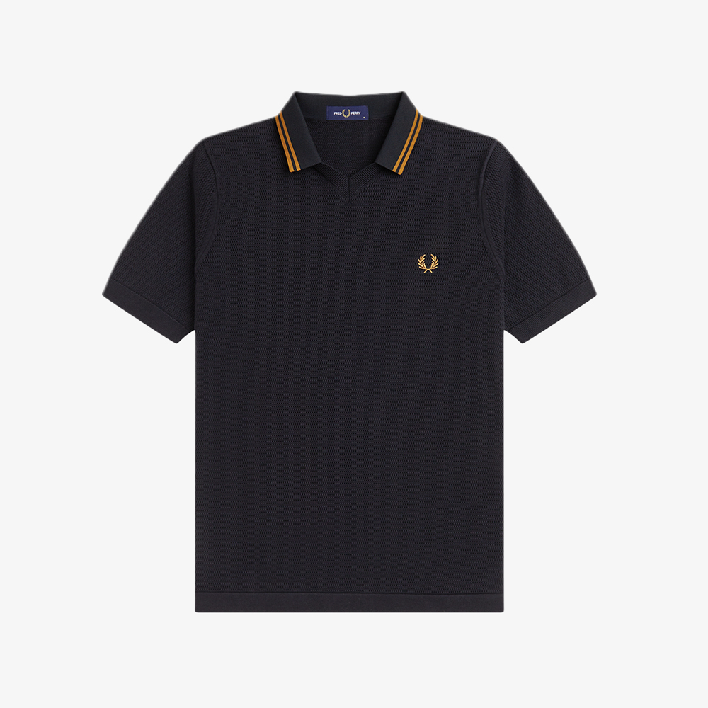 프레드페리 포인텔 니트 셔츠 블랙(Fred Perry Pointelle Knitted Shirt Black) - 5