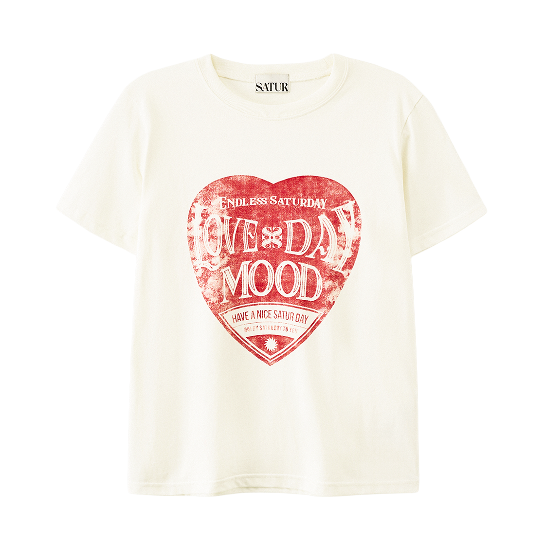 세터 우먼 세터데이 레트로 무드 그래픽 반팔 티셔츠 빈티지 레드