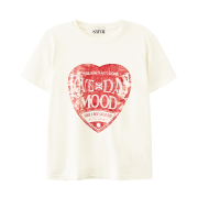 SATUR W Saturday Retro Mood Graphic T-Shirt Vintage Red