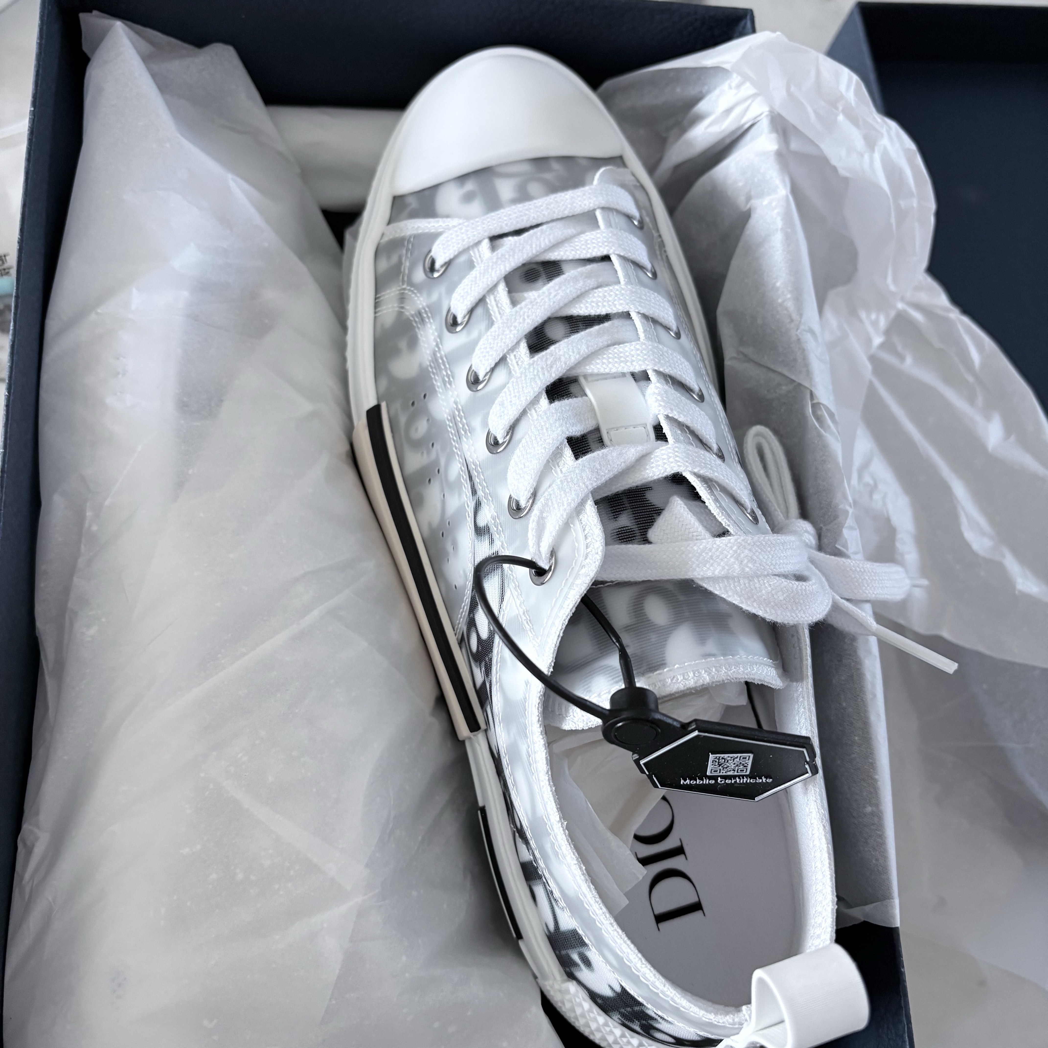 Dior B23 Low Dior Oblique White & Black 착용 스타일