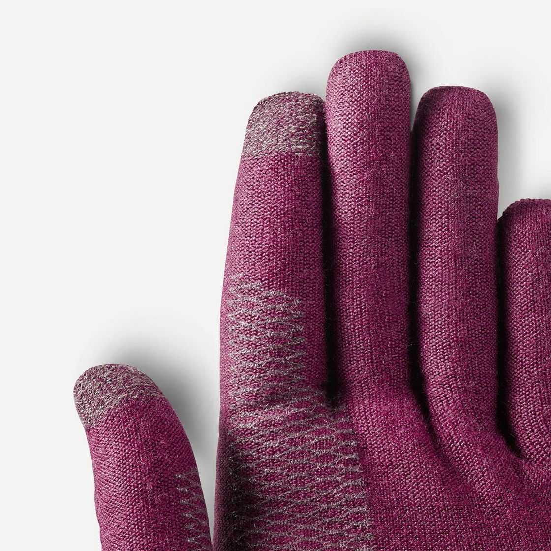 데카트론 성인 터치스크린 심리스 백패킹 이너 장갑 MT500 크림슨 퍼플(DECATHLON Adult Touchscreen Seamless Backpacking Inner Gloves MT500 Crimson Purple) - 4