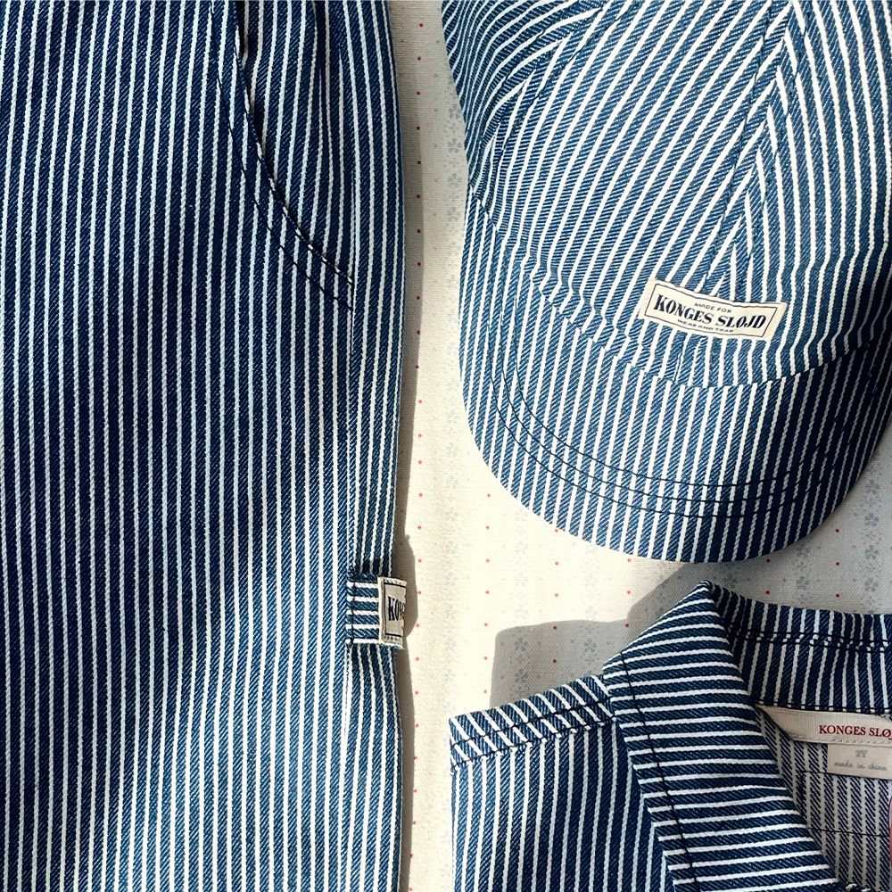 콩제슬래드 룩 팬츠 블루(Konges Sløjd Luc Pants Gots Blue Stripe) - 3