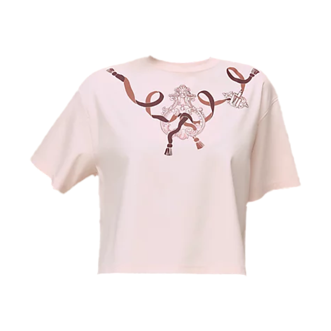(W) 에르메스 프린티드 박시 티셔츠 로즈 오팔린((W) Hermes Printed Boxy T-Shirt)