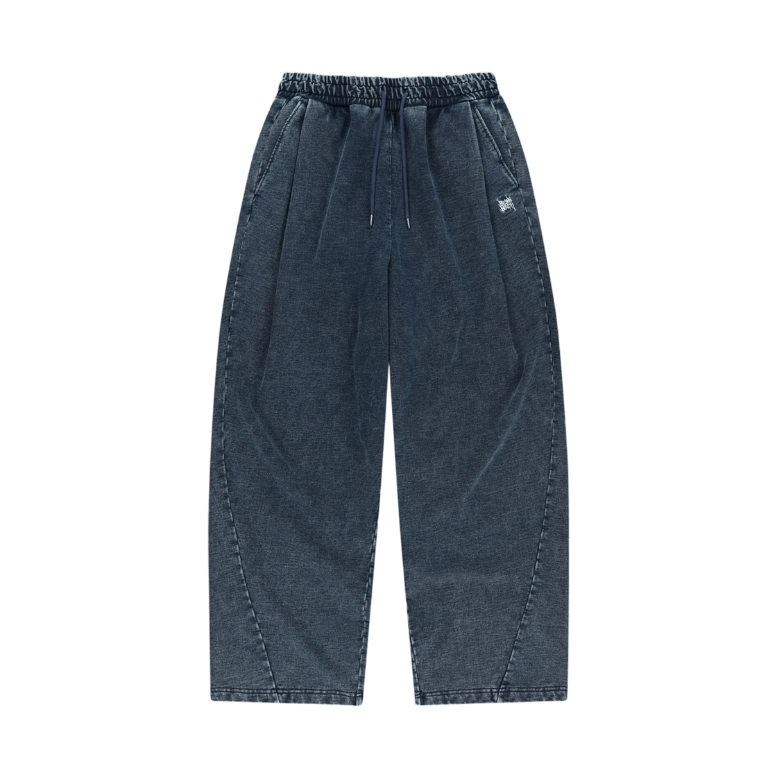 BLSMPLB04ID Brownbreath Tag Two Tuck Wide Denim Sweat Pants Indigo