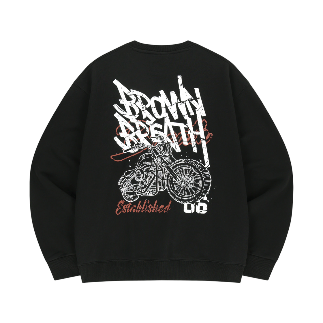 브라운브레스 크랙드 태그 크루넥 블랙(Brownbreath Cracked Tag Crewneck Black)