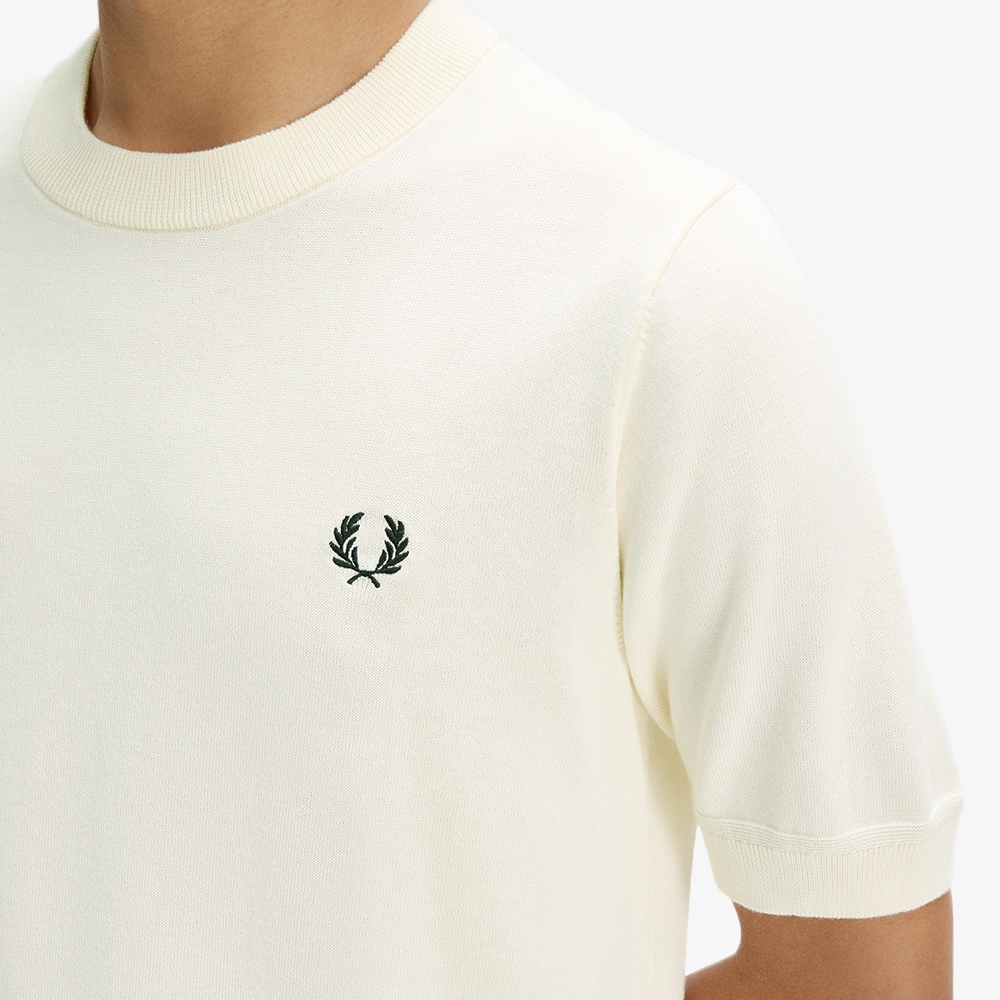 프레드페리 코튼 니트 티셔츠 에크루(Fred Perry Cotton Knitted T-Shirt Ecru) - 4