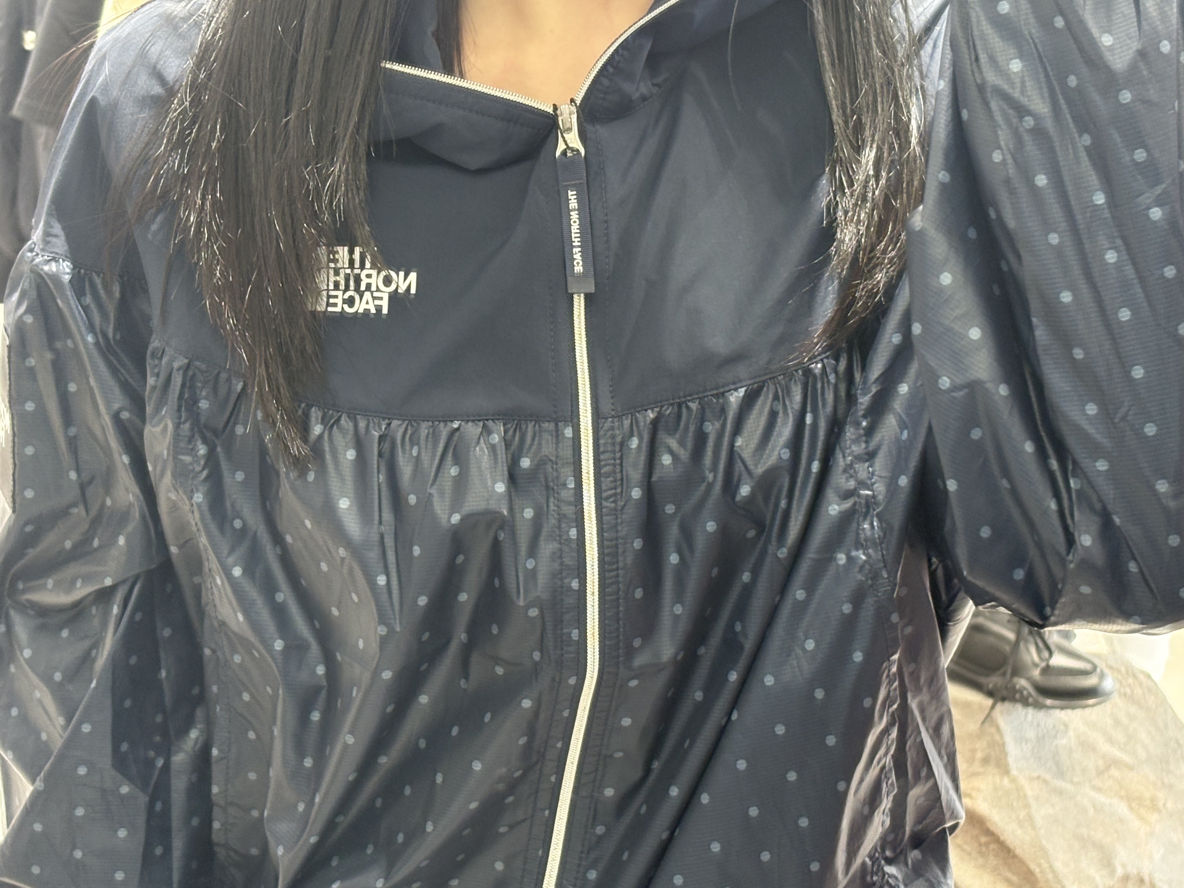 (W) The North Face White Label Ruben PT Jacket Navy - 26SS 착용 스타일