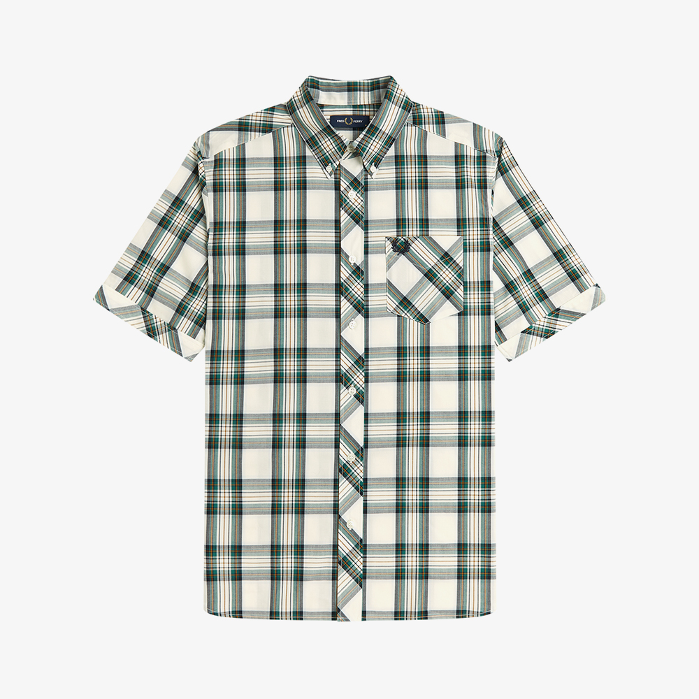 프레드페리 클래식 타탄 숏 슬리브 셔츠 에크루(Fred Perry Classic Tartan S S Shirt Ecru) - 5