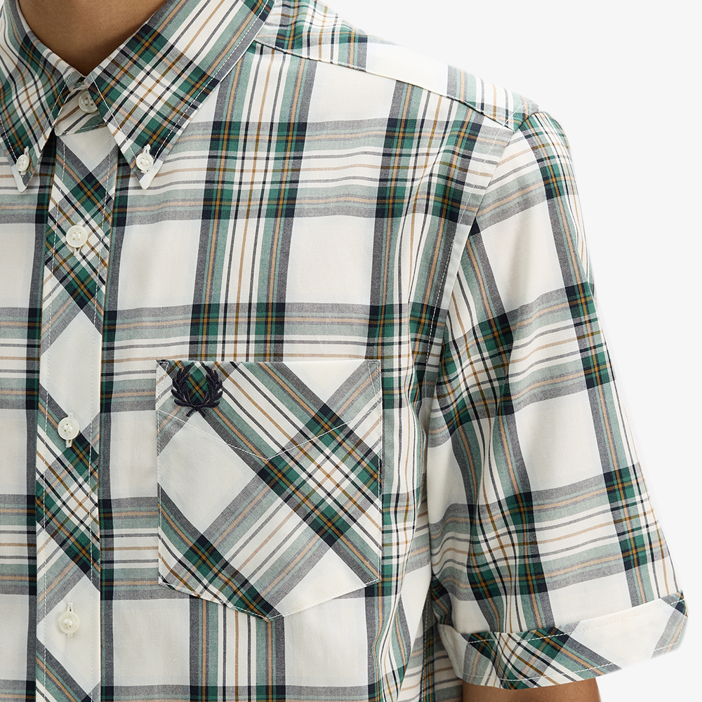 프레드페리 클래식 타탄 숏 슬리브 셔츠 에크루(Fred Perry Classic Tartan S S Shirt Ecru) - 4