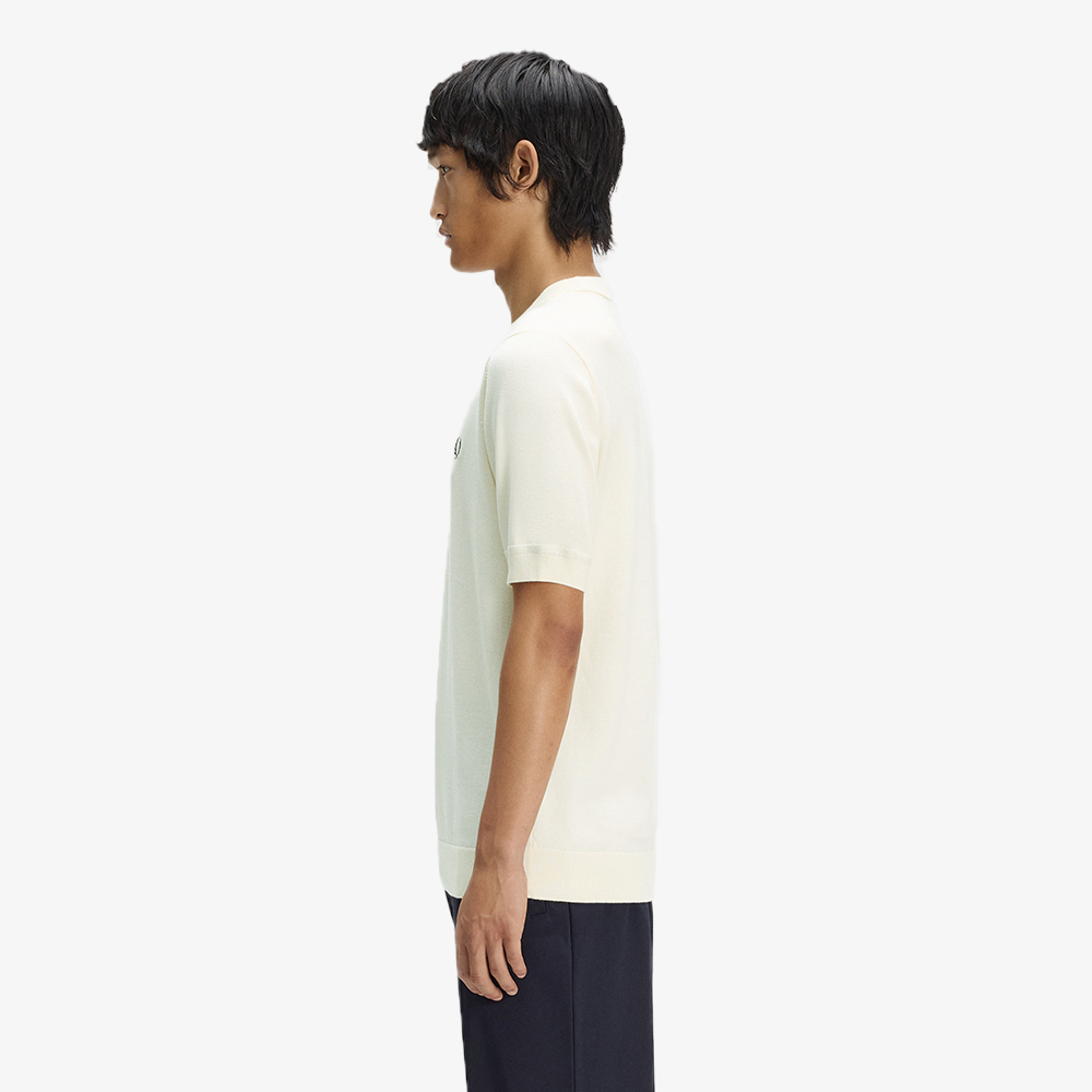 프레드페리 코튼 니트 티셔츠 에크루(Fred Perry Cotton Knitted T-Shirt Ecru) - 2