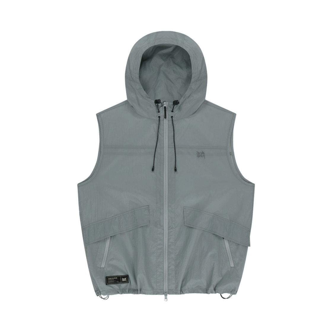 BLMMVTB01LG Brownbreath Nylon Washer Hooded Vest Light Grey