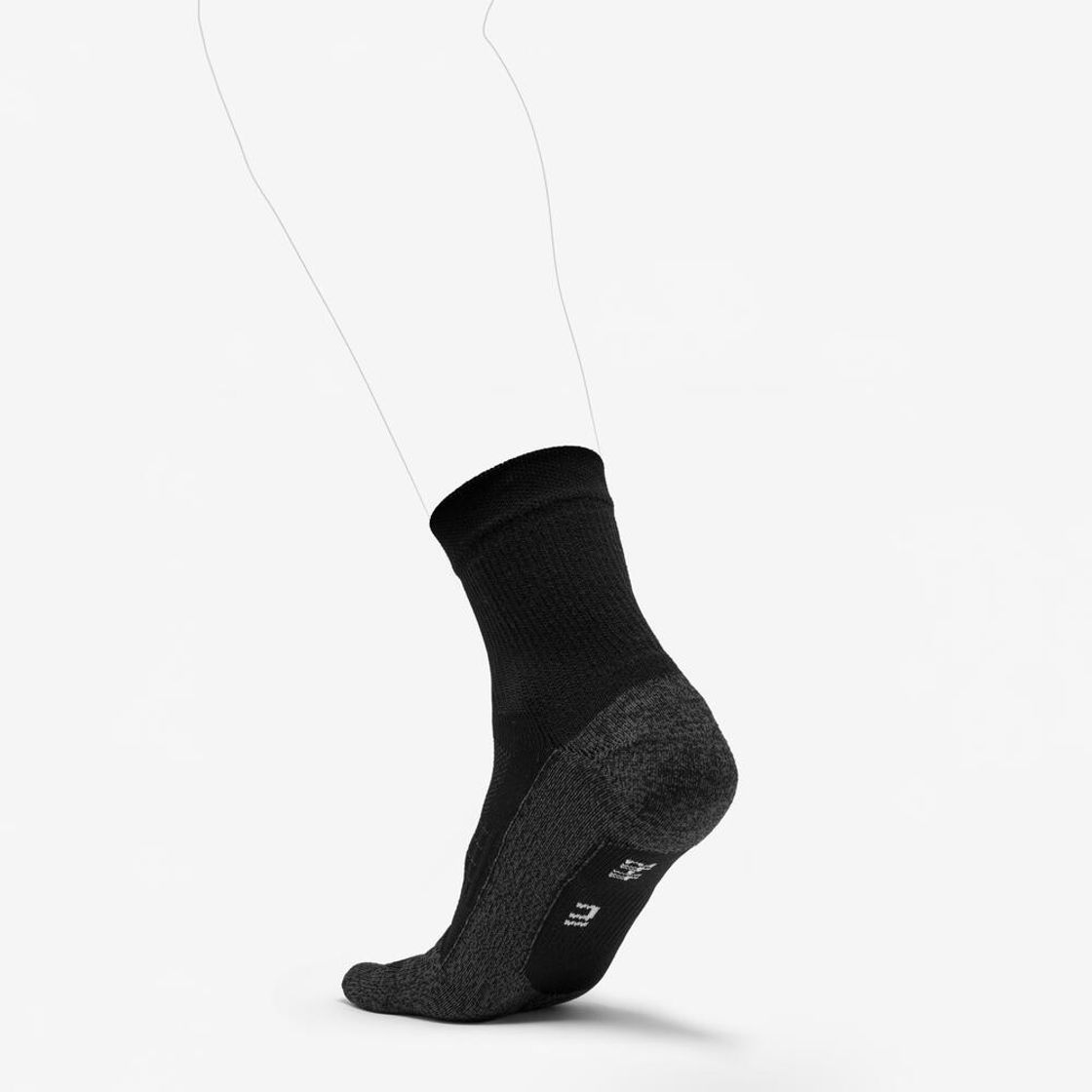 데카트론 러닝 중목 발가락 양말 1켤레 런 900 스모크 블랙(DECATHLON Running Mid-Calf Toe Socks 1 Pair Run 900 Smoke Black) - 2