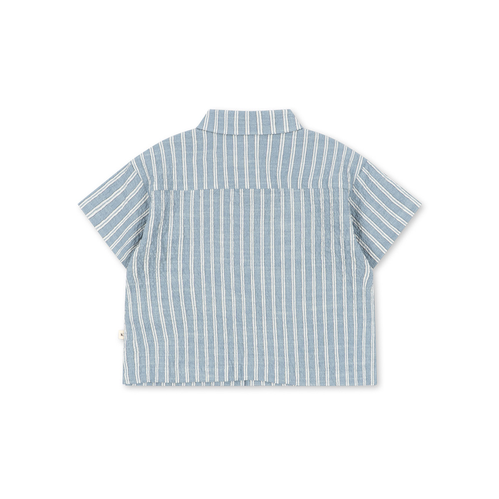 콩제슬래드 엘리엇 숏 슬리브 셔츠 레몬(Konges Sløjd Elliot Ss Shirt Gots Trio Bleu Stripe) - 2